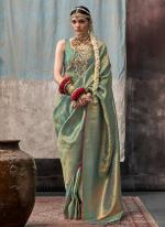 Silk Green Wedding Wear Weaving Saree